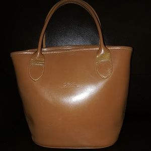 Vintage Leather Long Champ Tote Bag